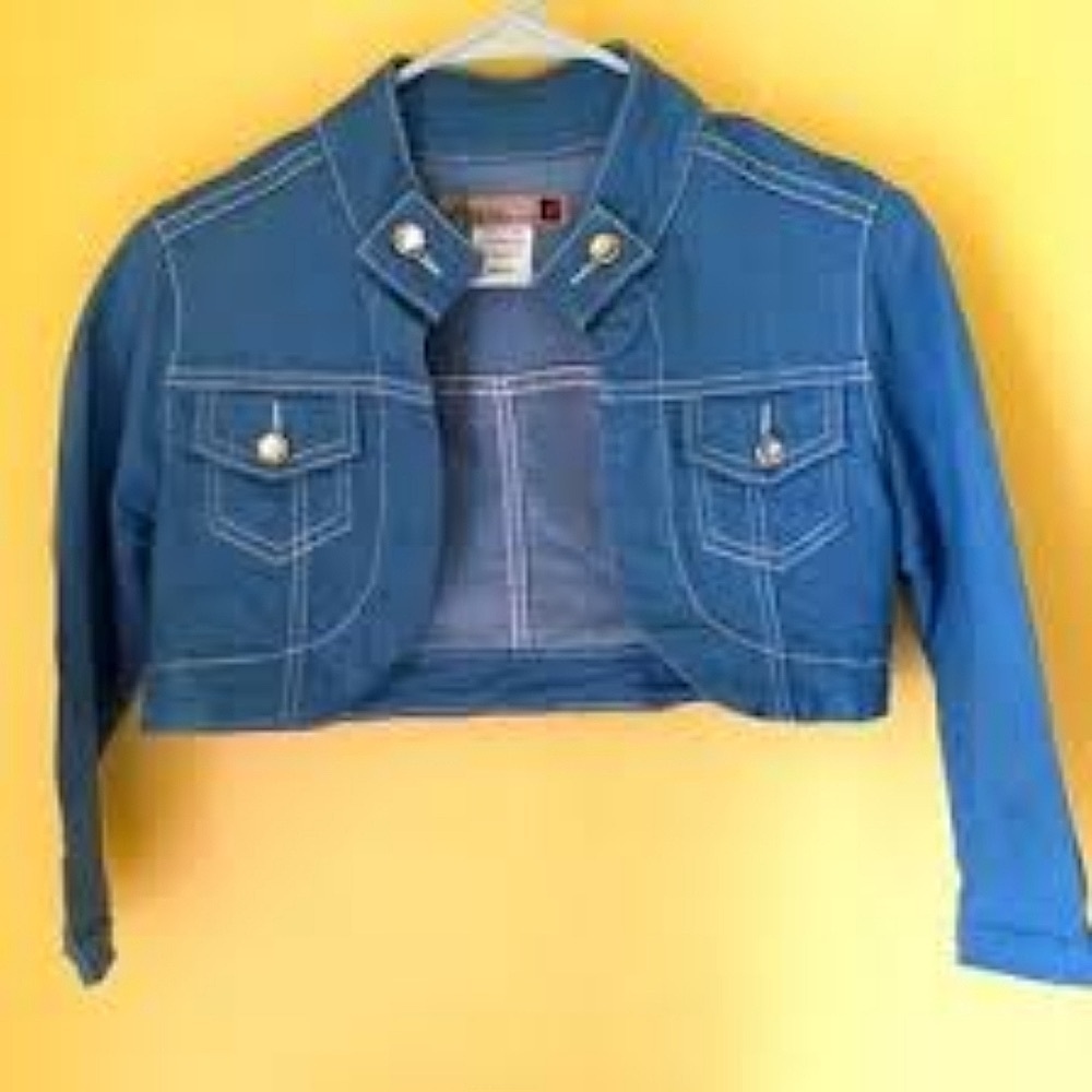 Cropped Blue Denim Jean Jacket shrug